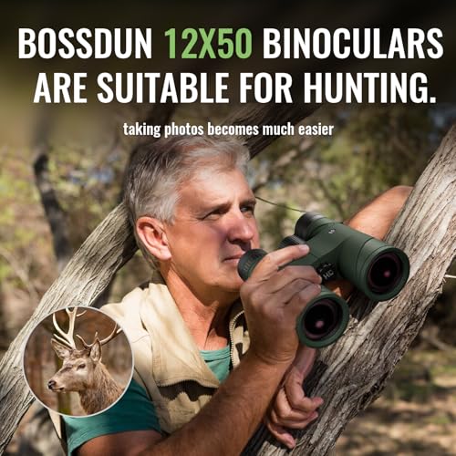 12x50 HD Optics Binoculars for Adults with Upgraded Phone Adapter, Tripod and Tripod Adapter - Professional Waterproof Binoculars with BaK4 prisms and Large View for Bird Watching,Hunting - color: Green