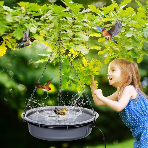 Bird Baths for Outdoors, Bird Bath Bowl Water Feeder Outdoor for Hummingbirds for Garden Yard Patio Lawn, Ideal for Attracting Birds (Handing Style)