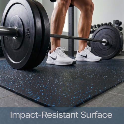 Flooring Inc's 1/4" Thick Tough Rubber Flooring Roll | Flexible Recycled Rubber Floor Mats for Home Gym | Heavy Duty Rubber Mat for Home Gyms, Sheds, Horse Stall Mat or Trailer - color: Blue, size: 48"L x 36"W x 0.3"Th