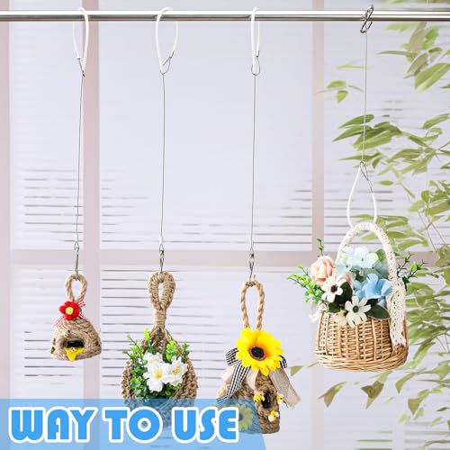 4pcs Bird Feeder Hanger for Tree with S-Hook Hanging Cable Tree Limb Protector with Silicone Sleeve Flexible Stainless Steel Cable for Heavy Bird Feeders, Plants, Baths (19.29inch) - size: 19.29Inch
