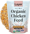 Mile Four Organic Chicken Feed, Layer Whole Grain, Non-GMO, US Grown 2 lbs | 16% Protein; Corn & Soy-Free; USA Grown; Non-Medicated; No Fillers or Additives; Supports Egg Production; Family Farm Sourced - size: 2 Pound (Pack of 1), style: Whole Grain