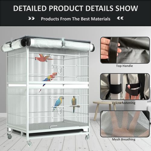 Large Bird Cage Cover - 600D Cage Covers for Night, Good Night Bird Cage Cover for Large Birdcage,Good Night for Cats, Mink, Totoro, Parakeet, Parrot and Small Animals ,Indoors or Outdoors (XL) - size: X-Large