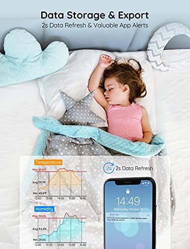 GoveeLife WiFi Thermometer Hygrometer H5179 with App Notification Alert | Humidity temperature sensor, portable. Wireless remote monitor greenhouse, incubator, wine cellar with 2-yr data