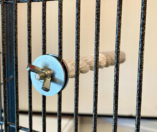 Polly's Sand-E-Rope Safety Bird Perch Toy-Trims Nails & Beak-Promotes Healthy Feet-Safe Non-Toxic-Bird Supplies for Bird Cages (Silver, Small) - color: Silver, size: Small