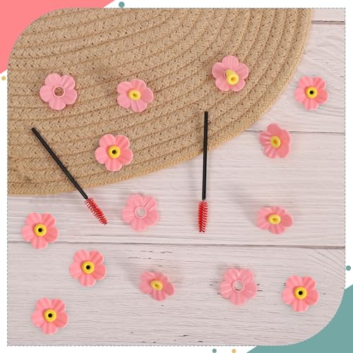 30 Pieces Hummingbird Feeders Replacement Flowers and 2 Cleaning Brushes, Feeding Ports Replacement Bird Feeder Replacement Parts for Hanging Feeding Hummingbird Outdoors(Pink) - color: Pink