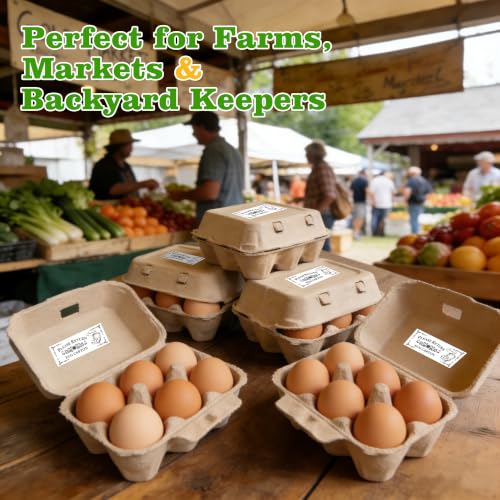 500 Pcs Please Return Egg cartons Stickers 1*2.64" Self-Adhesive Waterproof | Egg cartons Labels for Eggs Packaging Chicken Containers & Farmers Market Supplies - style: Return Egg cartons Stickers