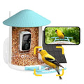 NETVUE by Birdfy Smart Bird Feeder with Camera – AI Identifies Birds Species 2MP Night Vision & App Alerts, 2.4Ghz Wi-Fi Connect IP65 Weatherproof Bird Camera-Gift for Backyard BirdWatchers, Blue | AI Bird Species Identification, No Subscription, Night Vi