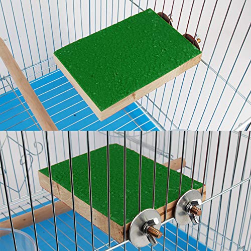 4 PCS Bird Perch Stand Toy, Wood Parrot Perch Stand Platform Paw Grinding Stick, Cage Accessories Exercise Toys Budgies Parakeet Cockatiel Conure Hamster Gerbil Rat Mouse