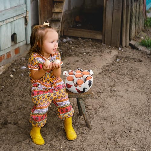 Egg Collecting Apron and Basket, 12 Pouches Chicken Egg Apron with 7 Pouches Basket, Aprons for Fresh Eggs - color: Style 2