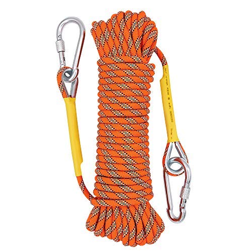 X XBEN Outdoor Climbing Rope 10M(32ft) 20M(64ft) 30M(96ft) 50M(160ft) 70M(230ft) 152M(500FT) 352M(1000FT) Static Rock Climbing Rope for Escape Rope Ice Climbing Equipment Fire Rescue Parachute - color: Orange, size: 1/3 Inch x 500 Feet