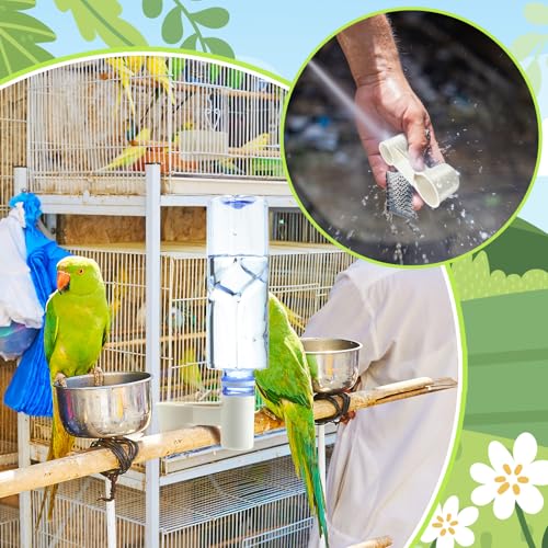 LemonRoad 24 Pcs Bird Drinker Feeder Cups Plastic Water Bottle Cup for Cage Ideal for Pigeon Bottle Chicken Quail Poultry Waterer Accessories (White) - color: White
