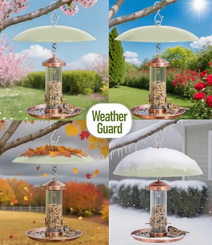13" Bird Feeder Rain Guard, Hummingbird Feeders Shade Dome Cover, Hanging Baffle for Bird Feeder Pole,Smart Birds Feeder's Umbrella(Light Green), 1 Pack - color: Grass green, size: 13Inch / 1 Pack
