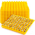 Teenyyou 10 Pcs 90 Egg Plastic Trays Quail Egg Flats Holder for Quail Pigeon Dove Bird Flat Carton (Yellow) - color: Yellow