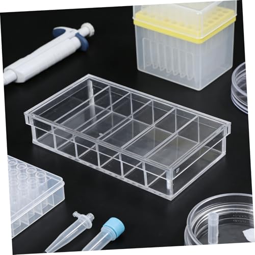 NOLITOY Acrylic Incubation Box with Lid, 6-Compartment Tray for Laboratory Specimen Storage and Fish Fry Incubation, Easy Clean and Tight Seal for Research and Observation