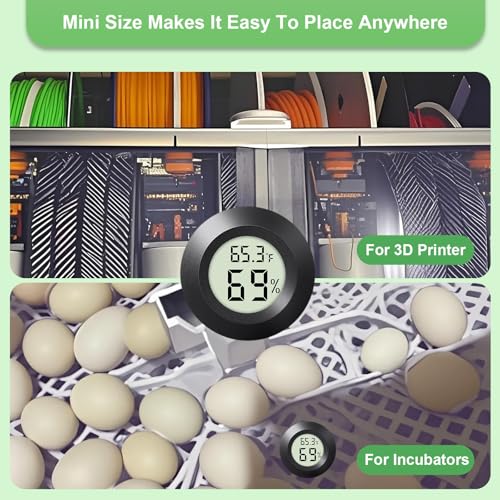 2 - PACKMini Digital Hygrometer Indoor Humidity Meter & Round Temperature Monitor - Reptile Thermometer with Humidity Gauge (℉) or (℃) for Humidifiers Dehumidifiers Greenhouse, Garden - color: 2 Pcs