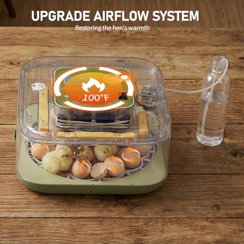 Winado 12 Egg Incubator with Temperature & Humidity Control | Automatic Egg Turning, Egg Candler, Automatic Water Filling, Day Counter