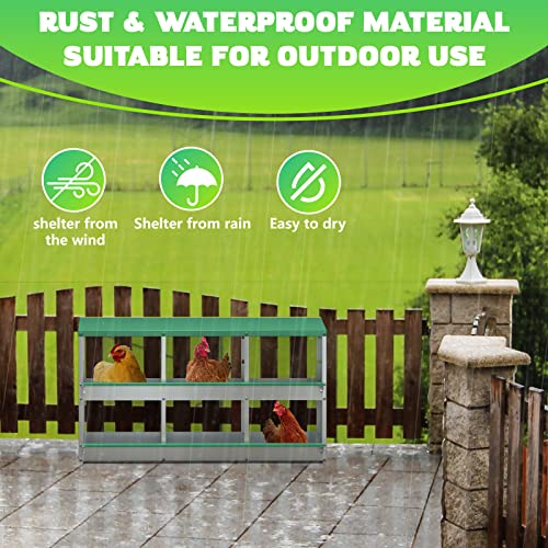 TOCRETOARE 6 Holes Chicken Nesting Boxes for Laying Eggs, Heavy Duty Metal Nest Boxes for Chicken and Poultry to Collect Eggs, Chicken Laying Boxes Hens Chicken Coop Box - size: 6 Hole