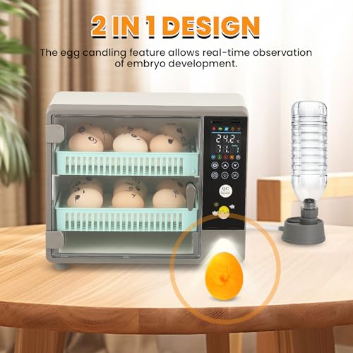 Cabinet Incubators for Hatching Eggs, 24 Egg Incubator | Automatic Turning, Temperature & Humidity Control, Temp Display, for Chicken Duck Quail Goose Pigeon