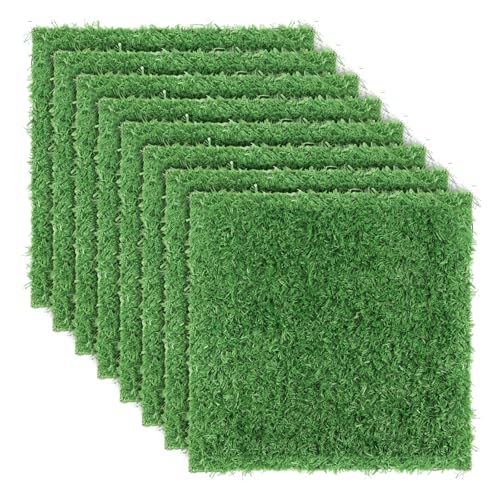 8 Pack Resuable Chicken Nesting Box Pads, Washable Artificial Grass Chicken Nesting Pads for Protecting Eggs, Green Chicken Laying Pads for Hens