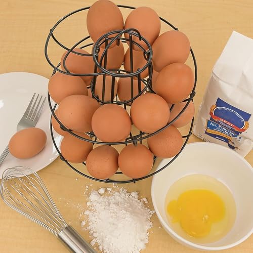 Southern Homewares Egg Skelter Deluxe Modern Spiraling Dispenser Rack - Black, Space-Saving, Durable Storage Solution for Eggs, One Size - color: Black