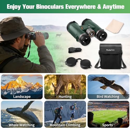20x55 Binoculars for Adults High Powered,with Phone Adapter | Large View Waterproof Optics with Clear Low Light Vision, Easy Focus for Hunting, Bird Watching, Concerts, Sports - color: Dark green