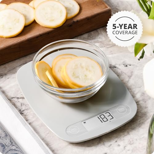 Greater Goods Food Scale, Slim & Compact Build, 1g Precision (Ash Gray) | Digital Kitchen Scale for Cooking, Meal Prep & Portion Control, Tare, Auto Shut-Off, g/oz/lb/ml Conversion & Calorie Tracking - color: Ash Gray