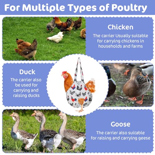 Chicken Holder Bag, Poultry Carrier Sling with Handle, 13.5x13.5 Inch Waterproof Chicken Transport Bag Farm Supplies for Hen Rooster Care, Travel, Farming