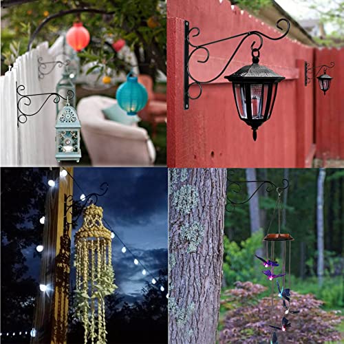 Orgrimmar Hanging Plant Bracket 4 Packs Metal Wall Plant Hangers with Iron Screws Decorative Hook for Bird Feeders, Lanterns, Wind Chimes, Planters, Flower Pot, Outdoor Indoor Decor