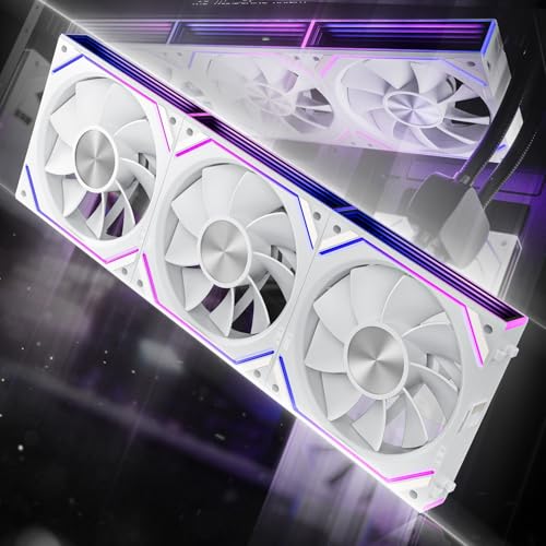 Asiahorse Dawn 120mm Case Fan, ARGB PWM 1850RPM/71CFM Airflow, Forward & Reverse Blade Design, Low Noise, Precision HDB Bearings High Performance UNI PC Fan Modular Daisy Chain - color: White, size: 3-pack-Reverse blade