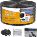Solar Panel Bird Guard,8in x 100ft Critter Guard,Black Pigeon Mesh | Solar Panel Mesh Galvanized PVC Coated Mesh Roll Kit with 70 Fastener Clips, ½ inch Wire Critter Guard for Solar Panels - size: 8x100FT