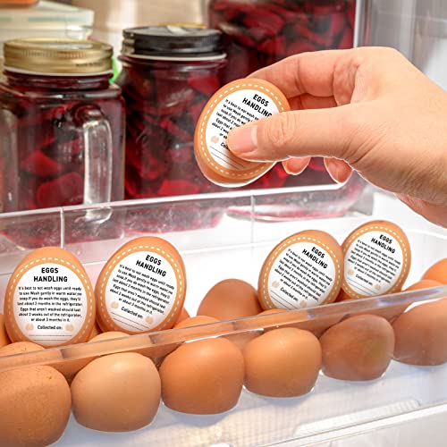 Colarr 500 Pcs Farm Fresh Eggs Carton Labels Stickers 2 Inch Egg Care Self Adhesive Writable Handling Stickers Bulk Chicken Packaging Decal Sign for Chicken Quail Farmhouse Supermarket - style: Handling