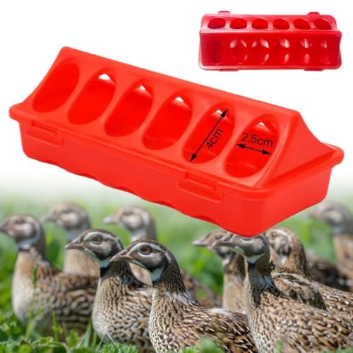 Automatic Chicken Feeder and Water Dispenser – 12-Hole No-Waste Feed Box for Chicks Quails Pigeons, Plastic Small Poultry Feeder with Locking Design, Bird Cage Accessories, 7.9×3.5×2.6 Inch