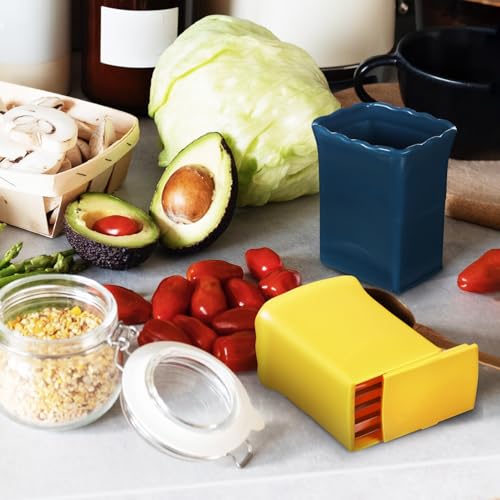 Abaodam Cup Slicer Strawberry Slicer Set 3 Pcs Fruit with Lid and Cleaning Brush Multifunctional Strawberry Cutter Egg for Strawberries Bananas Oranges Kitchen Tool 3.46X2.36X2.36In