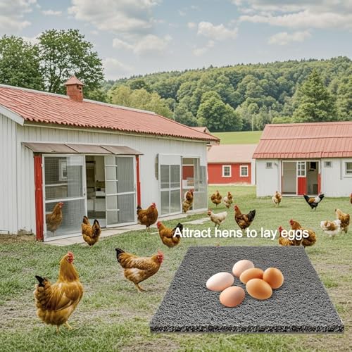 6Pcs Chicken Nesting Pads,Washable Nesting Pads for Chicken Coop, Reusable Chicken Nesting Mats with 4 Fake Eggs, Easy Clean & Durable Laying Box Accessories 12×12 inch - color: Gray-6pcs
