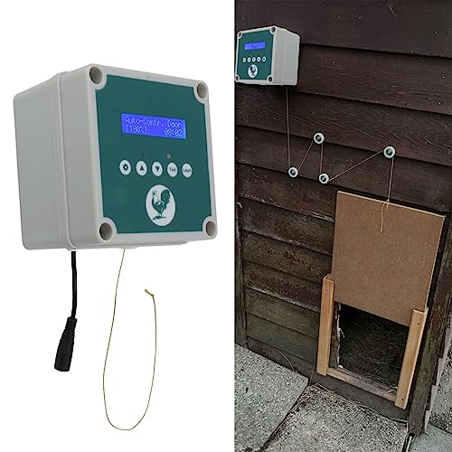 Automatic Chicken Coop Door Opener with Timer & Light Sensor, Automatic Chicken Coop Door Controller, Remote Control Poultry House Actuator Motor Kit for Duck, Goose (U.S. regulations)