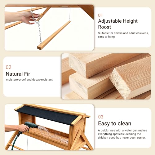 3-in-1 Chicken Coop Accessory with Nesting Boxes, Perch, and Swing | Designed for Use With Large Wooden or Metal Chicken Coops, Ideal for Backyard Chicken Farming and Poultry Farms