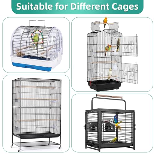 Bird Cage Seed Catcher, Seed Catcher Guard Net Cover, Parrot Nylon Mesh Net Cover, Universal Soft Airy Cage Net Stretchy Skirt for Round Square Cages (Solid-White, 15.7" x87") - color: Solid-white, size: 15.7" x87"