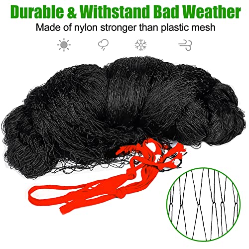 Bird Netting - 50x 50ft Black Poultry Netting with 1" Square Mesh | Protect Against Rodents Birds,Hawk, Squirrel and Other Animals, Durable & Reusable Anti-Bird Net use for Fence,Farm & Orchard - size: 50'×50'-1''