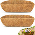 HFHOME Coco Liners for Planters, 36 Inch 2 Pack Natural Coconut Coir Fiber Window Box Liners, Wall Hanging Basket and Flower Box, Trough Coco Planter for Garden Fence - size: 36 2P HALF