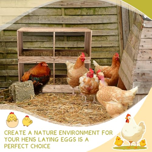 Cinnvoice Chicken Nesting Boxes 4 Compartment Wooden Chicken Laying Boxes for Hens Ducks Poultry Easy Egg Collection