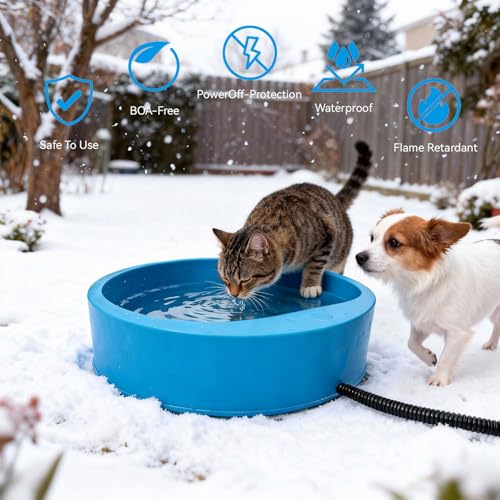 Heated Water Bowl for Chicken, Large Capacity 125OZ Poultry Water Heater for Hens Turkey Goose Duck Pigeon Poultry Birds Drinker in Winter, Chicken Coop Accessories No More Frozen Water
