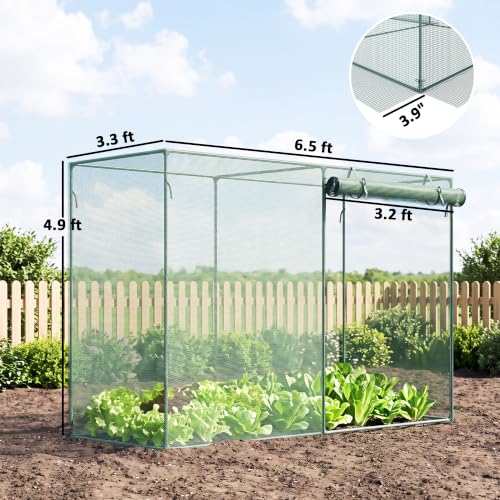Outsunny 6' x 3' x 5' Crop Cage, Plant Protection Tent, Green | Zippered Doors, for Vegetable Garden Backyard Outdoor Use
