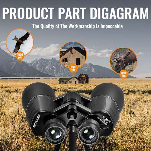 10-30x50 Zoom Binoculars for Adults High Powered - Lightweight Waterproof Binoculars for Hunting Bird Watching Travel Cruise