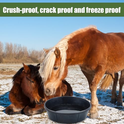 Sadnyy 3 Pcs 12 Quart/ 3 Gallon Rubber Feeder Pan, Rubber Feed Pan Utility Horse Feed Bucket Dog Bowl Horse Feeder for Cats Dogs Goats Chicken Dust Bath Container Animal Feeding, 17.5 x 5.3 inches - size: 12 Quart/ 3 Gallon