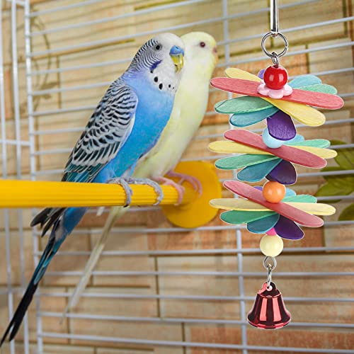 Birds Swing Toys, Hanging Parrot Chewing Toy Bird Bells Toy for Birds Parakeet Cockatiel Bird Lover Chewing Grind Teeth Pet Cage Supplies
