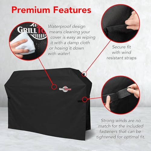 Heavy Duty BBQ Grill Cover for Outdoor Grill, 30 Inch, Black | Waterproof, Rip-Proof Fabric, Weather & UV Resistant, Fade Resistant, Adjustable Straps, Secure Fit for Outdoor Grills - color: Black, size: 30"L x 26"W x 43"H