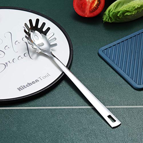 Spaghetti Spoon, Berglander Pasta Server, Stainless Steel Pasta Spoon, Pasta Fork, Noddle Fork, Heat Resistant, Dishwasher Safe, Easy to Clean - size: K. Pasta Server