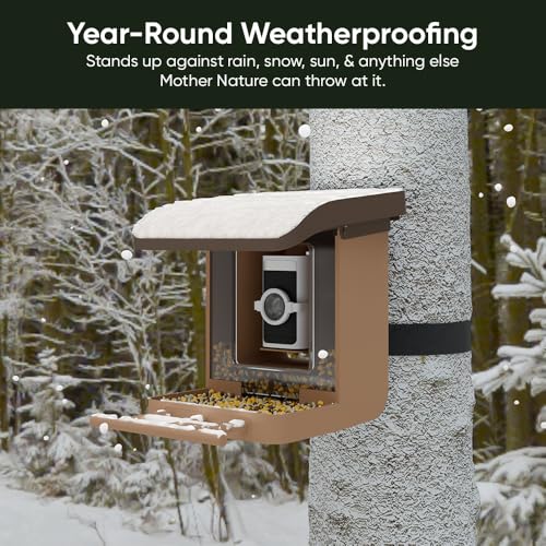 Wyze Bird Feeder Camera Case with Macro Lens (Brown) | Battery Cam Pro Compatible; Wyze Cam V3 V4 Outdoor V1 V2; 5 Diy Mounting Methods; Macro Lens Included - color: Brown