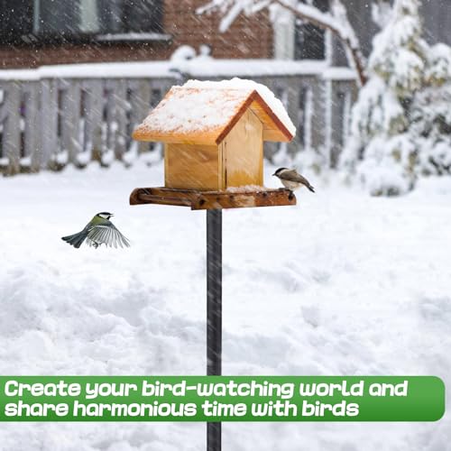 Bird Feeder Pole for Outdoors - 82in Tall Adjustable Heavy Duty Bird House Feeding Station with 5-Prong Anchor for Outside Garden Wild Bluebirds Watching - style: 82in