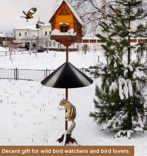 Squirrel Baffle for Bird Feeder Pole, Outside Pole Mount Bird House Guard for Outdoor Shepherd’s Hook, 19 Inch Diameter, 1 Pack - size: Pole mount-1